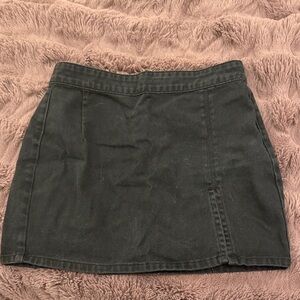 Lioness black fade denim Mini Skirt with slit